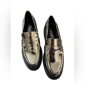 Calvin Klein Metallic Silver Flats